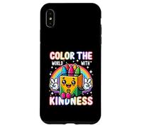Colora il mondo con la gentilezza Pastello Consapevolezza della salute mentale Custodia per iPhone XS Max