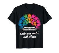 Colora Il Nostro Mondo con Musica Pianoforte Design Maglietta