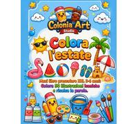 Colora l'estate.: Maxi libro pre-scolare XXL 3-6 anni: Colora 50 illustrazioni iconiche e ricalca le parole