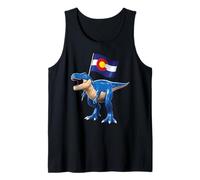 Colorado Dinosaur T-Rex Denver Flag Boulder Sci Uomo Donna Canotta