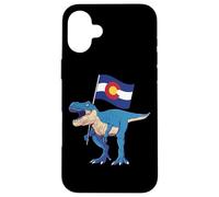 Colorado Dinosaur T-Rex Denver Flag Boulder Sci Uomo Donna Custodia per iPhone 16 Plus