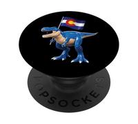 Colorado Dinosaur T-Rex Denver Flag Boulder Sci Uomo Donna PopSockets PopGrip Adesivo