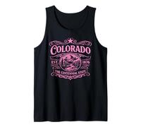 Colorado EST 1876 La Montagna Vintage dello Stato del Centenario Canotta