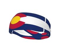 Colorado, fascia per capelli sportiva con bandiera dello Stato, traspirante, in spugna, assorbe il sudore