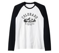 Colorado Il Centenario Stato EST. 1876 Annata Maglia con Maniche Raglan