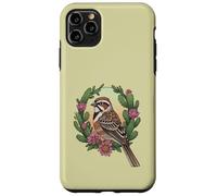 Colorado Lark - Festone con uccellino circondato da un bicchiere color porpor Custodia per iPhone 11 Pro Max