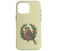 Colorado Lark - Festone con uccellino circondato da un bicchiere color porpor Custodia per iPhone 16 Pro Max