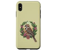 Colorado Lark - Festone con uccellino circondato da un bicchiere color porpor Custodia per iPhone XS Max