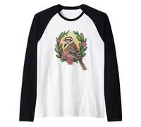 Colorado Lark - Festone con uccellino circondato da un bicchiere color porpor Maglia con Maniche Raglan