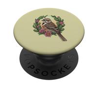 Colorado Lark - Festone con uccellino circondato da un bicchiere color porpor PopSockets PopGrip Adesivo