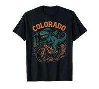 Colorado Mountain Biking T-Rex Dinosauro Divertente Ciclismo Design Maglietta
