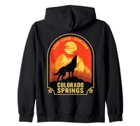 Colorado Springs Live Love Explore Howling Wolf Design Felpa con Cappuccio