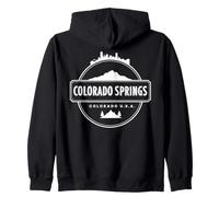 Colorado Springs Montagna Paesaggio Urbano Design Felpa con Cappuccio