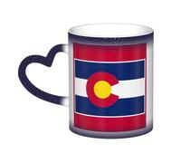 Colorado State Flag Print Mystical Colour Changing Mug, tazza termica da nero a bianco per caffè tè casa ufficio
