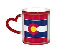 Colorado State Flag Print Mystical Colour Changing Mug, tazza termica da nero a bianco per caffè tè casa ufficio