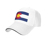 Colorado State Flag Print Neutro Sandwich Hat Style Fit All Year Cappelli da baseball regolabili Snug Secure, bianco, Taglia unica