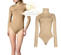 COLORADO String Body Wolford XS Latte Marrone Beige Lupetto Manica Lunga