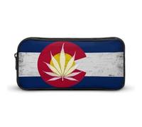 Colorado Weed1 - Astuccio portapenne con bandiera dello Stato a forma di foglia, astuccio per penne, trucchi