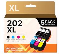 5-Pack 202XL Alta Resa Cartucce Compatibili per Epson 202 XL Multipack per Epson Expression Premium XP-6000 XP-6005 XP-6100 XP-6105 (XL Capacità)