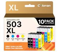 Coloran 10-Pack 503XL Cartucce Compatibili per Epson 503 XL Multipack per Expression Home XP-5200 XP-5205 XP5200 XP5205 Workforce WF-2960 WF-2965 WF2960DWF WF2965DWF (Nero Ciano Magenta Giallo)