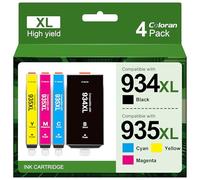 Coloran 934XL 935XL Cartucce Alta Capacità Compatibil per HP 934 XL 935 XL per Officejet Pro 6230 6830 6835 OfficeJet 6820 6220 6812 6815 (Nero Ciano Magenta Giallo, 4-Pack)