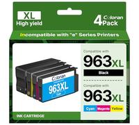 Coloran 963XL Compatibili per Cartucce HP 963 XL Multipack per HP OfficeJet Pro 9010 9012 9015 9020 9022 9013 9014 9016 9019 9025 (1 Nero,1 Ciano,1 Giallo,1 Magenta)