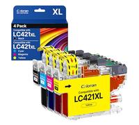 Coloran LC421XL LC-421 Cartucce, Alta Capacità, 500 Pagine Compatibili per Brother LC421 LC-421XL Multipack per Brother DCP-J1050DW DCP-J1140DW MFC-J1010DW (1 Nero, 1 Ciano, 1 Magenta, 1 Giallo)