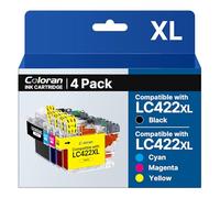 Coloran LC422XL Compatibili per Brother LC422XL LC422 LC-422VAL per Brother MFC-J5740DW MFC-J5340DW MFC-J6540DW MFC-J6940DW MFC-J5345DW (Nero Ciano Magenta Giallo, 4-Pack)