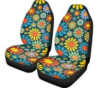 Coloranimal Astratto Hippie Flower Car Seat Cover Colorato Floreale Auto Sedile Anteriore Cuscino Elastico Anti Sporco Automotive Coprisedili Protector Fit Auto