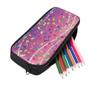 Coloranimal Astuccio per ragazze carino astuccio con cerniera per tornare a scuola borsa grande portapenne scuola, Nota musicale Rainbow Star, Portamonete
