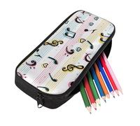 Coloranimal Astuccio per ragazze carino astuccio con cerniera per tornare a scuola borsa grande portapenne scuola, Nota musicale arcobaleno, Portamonete