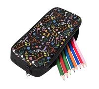 Coloranimal Astuccio per ragazze carino astuccio con cerniera per tornare a scuola borsa grande portapenne scuola, Nota musicale colorata, Portamonete