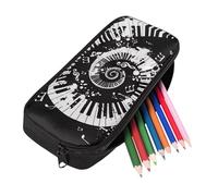 Coloranimal Astuccio per ragazze carino astuccio con cerniera per tornare a scuola borsa grande portapenne scuola, Nota musicale vintage per pianoforte, Portamonete