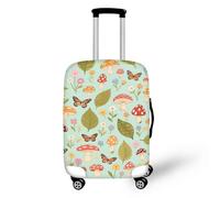 Coloranimal Copertura per bagagli per scuolabus, accessori trolley, custodia protettiva per valigia, taglia 18-32, Farfalla Foglia Fung, L (26"-30" cover), Set Bagagli