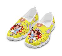 Coloranimal Scarpe da passeggio da donna, mocassini, scarpe da ginnastica in rete, leggere, per l'estate e tutti i giorni, Medico Infermiere Giallo, 42 EU