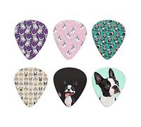 Coloranimal - Set di 6 plettri per chitarra acustica e elettrica, con stampa bulldog francese, con scritta "I Love French Bulldog" in celluloide per chitarra acustica e elettrica, idea regalo per basso, facile da installare, spessore 0,96 mm