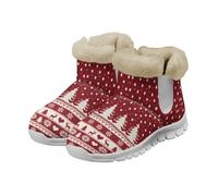 Coloranimal Stivali da neve da donna, casual, invernali, con morbido peluche, tengono al caldo, scarpe invernali alla moda, Albero di Natale Azteco Fiocco, 42.5 EU