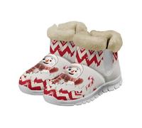 Coloranimal Stivali da neve da donna, casual, invernali, con morbido peluche, tengono al caldo, scarpe invernali alla moda, Pupazzi di neve di Natale Rosso, 44.5 EU