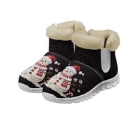 Coloranimal Stivali da neve da donna, casual, invernali, con morbido peluche, tengono al caldo, scarpe invernali alla moda, Simpatico pupazzo di neve Candy Cane, 44.5 EU