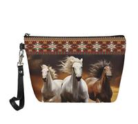 Coloranimal Zoo Animal - Trousse da viaggio da donna, con chiusura a zip, Cavallo Azteco occidentale marrone, 21.5cm(L)x14.5cm(H)x6.5cm(W)
