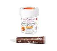 Colorante alimentare Arancio + penna alimentare al cioccolato