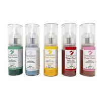 Colorante alimentare perlato in pompetta 10g Kit 5 col: rosso, rosa, blu, verde, giallo Lesepidado Vaporizzare per decorare pasta di zucchero, semifreddi, cioccolato. Sfumature luminose