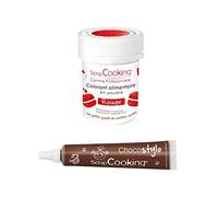 Colorante alimentare Rosso + penna alimentare al cioccolato