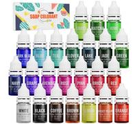 Colorante per Saponi - 24 Colori Coloranti per Sapone Liquido per Produzione di Sapone, Bombe da Bagno - Colorante di Bombe da Bagno concentrato per Saponi Fatti a Mano Fai Da Te, Soaps, Creazioni