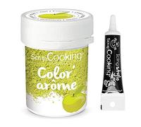 Colorante verde aroma mela 10 g + penna per glassa nera