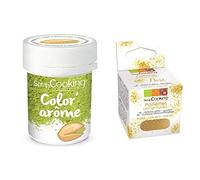 Colorante verde aroma pistacchio 10 g + Glitter alimentare oro