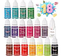 Coloranti Alimentari a 18 Colori x 10ML,Colorante Alimentare Vívido Concentrati Liquido per Decorare Torte,Cucinare,Glassa,Uova di Pasqua,Fondente,Biscotti,Dolci,Macaron,Slime,Insapore e Mestieri
