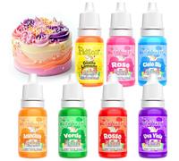 Coloranti Alimentari - Fidton 7 Colorante Alimentare Gel Altamente Concentrati, Set di Colori Alimentari per Amaretti, Colorante Alimentare per Torte, Coloranti Alimentari Gel per Ciambelle - 10 ml