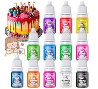 Coloranti Alimentari Gel - Fidton 12 Colori ad Alta Concentrazione di Colori Alimentari, Set di Colorante Alimentare Gel per Glassa, Amaretti, Coloranti Alimentari per Cupcakes, Ciambelle - 6 ml