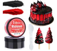 Coloranti Alimentari in Polvere - 2 Colori Ultra Alta Concentrazione di Colorante Alimentare in Polvere Solubili in Acqua per Colori Alimentari, Torte, Colorante Alimentare Rosso e Nero - 5 g